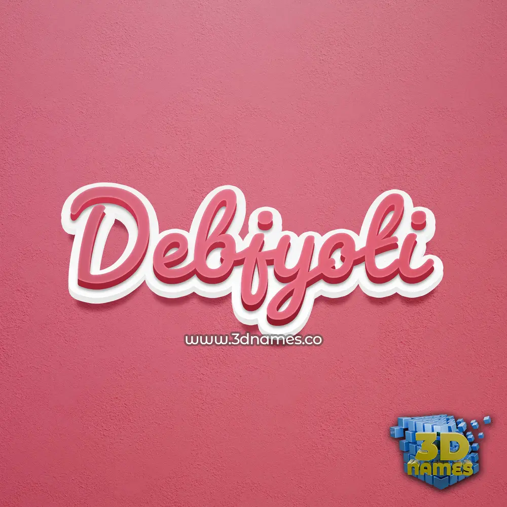 debjyoti in Red Scribble style - 3D name wallpaper
