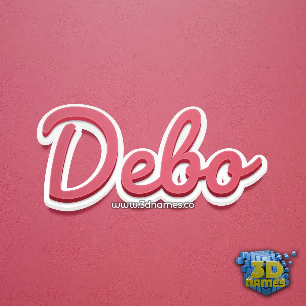 debo in Red Scribble style - 3D name wallpaper