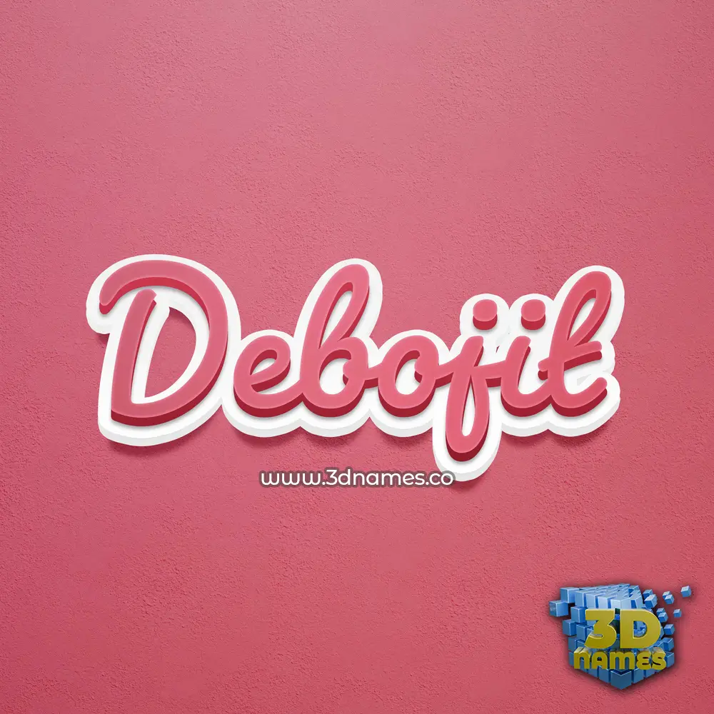debojit in Red Scribble style - 3D name wallpaper