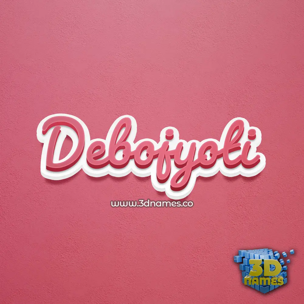 debojyoti in Red Scribble style - 3D name wallpaper