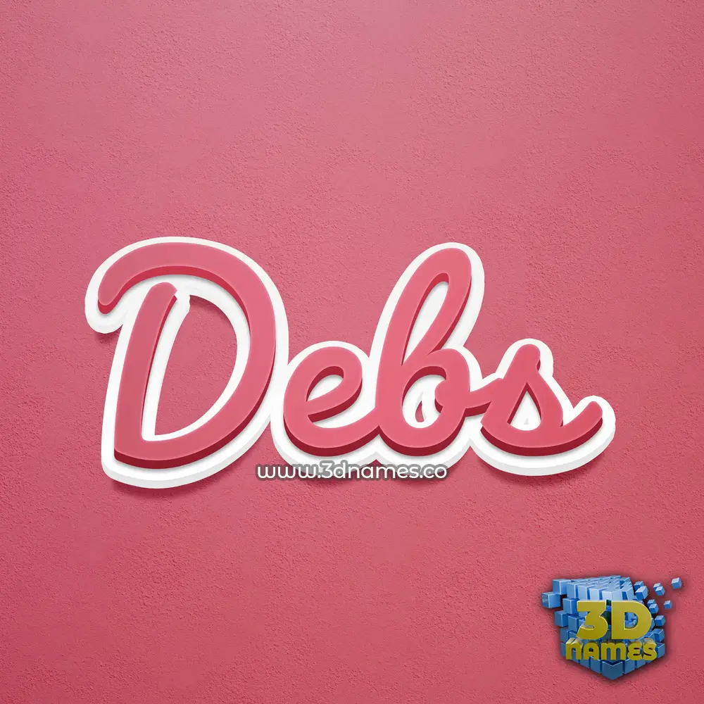 debs in Red Scribble style - 3D name wallpaper