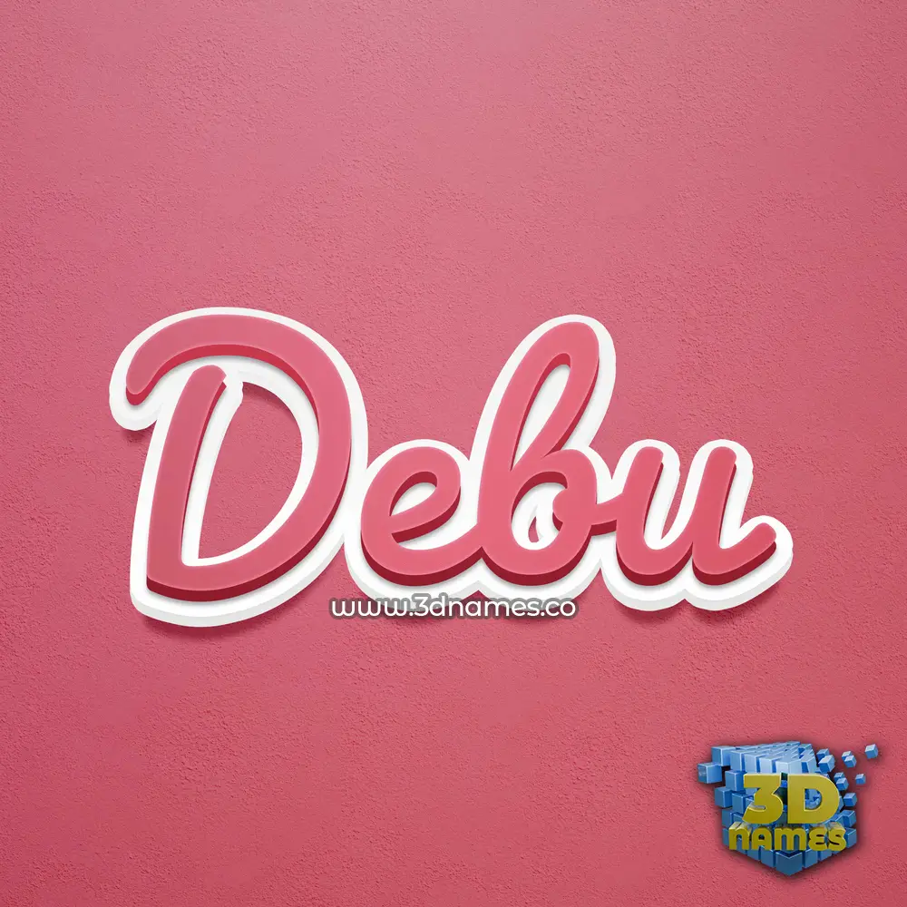 debu in Red Scribble style - 3D name wallpaper