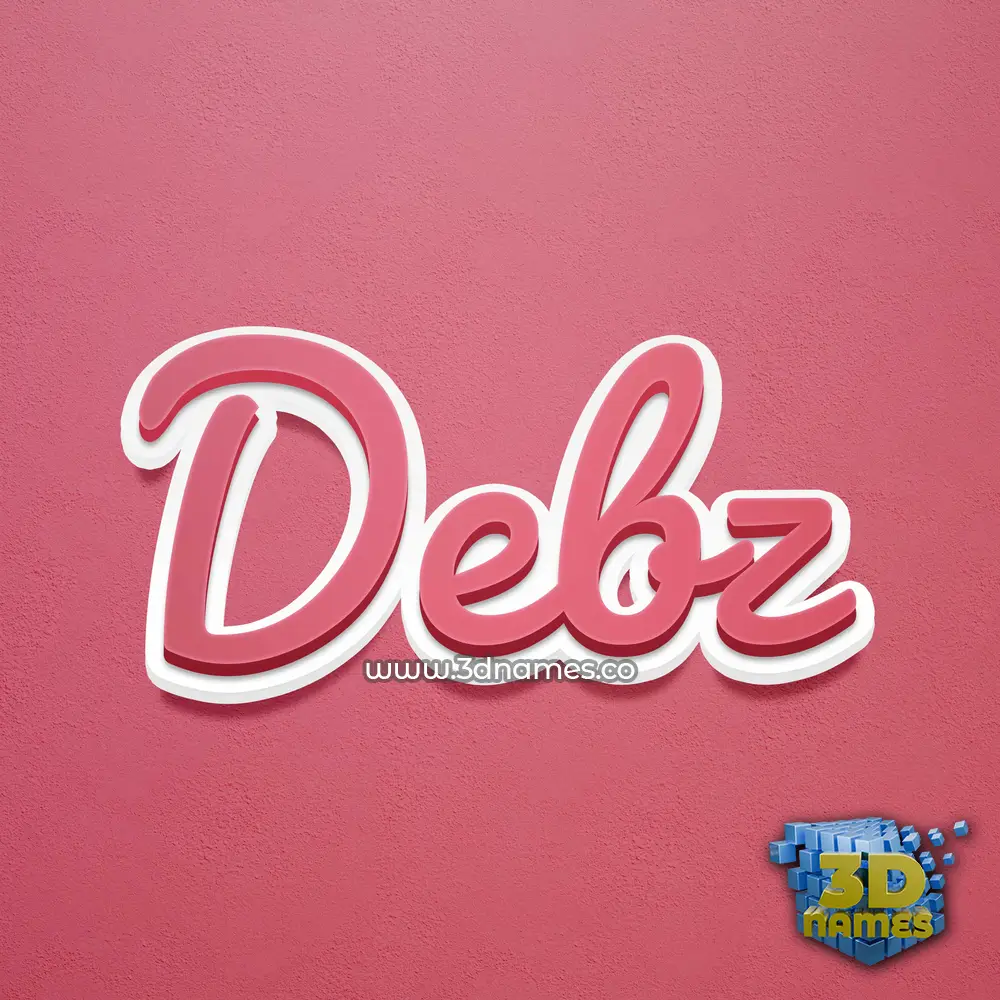 debz in Red Scribble style - 3D name wallpaper