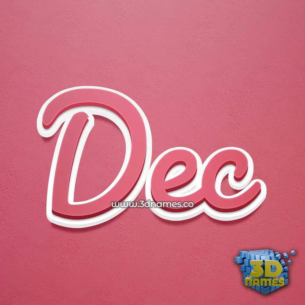 dec in Red Scribble style - 3D name wallpaper
