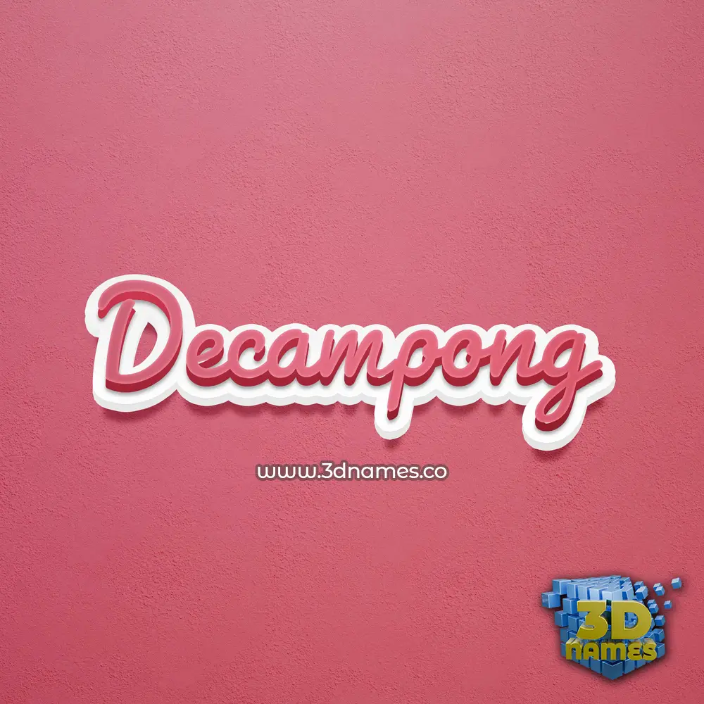 decampong in Red Scribble style - 3D name wallpaper