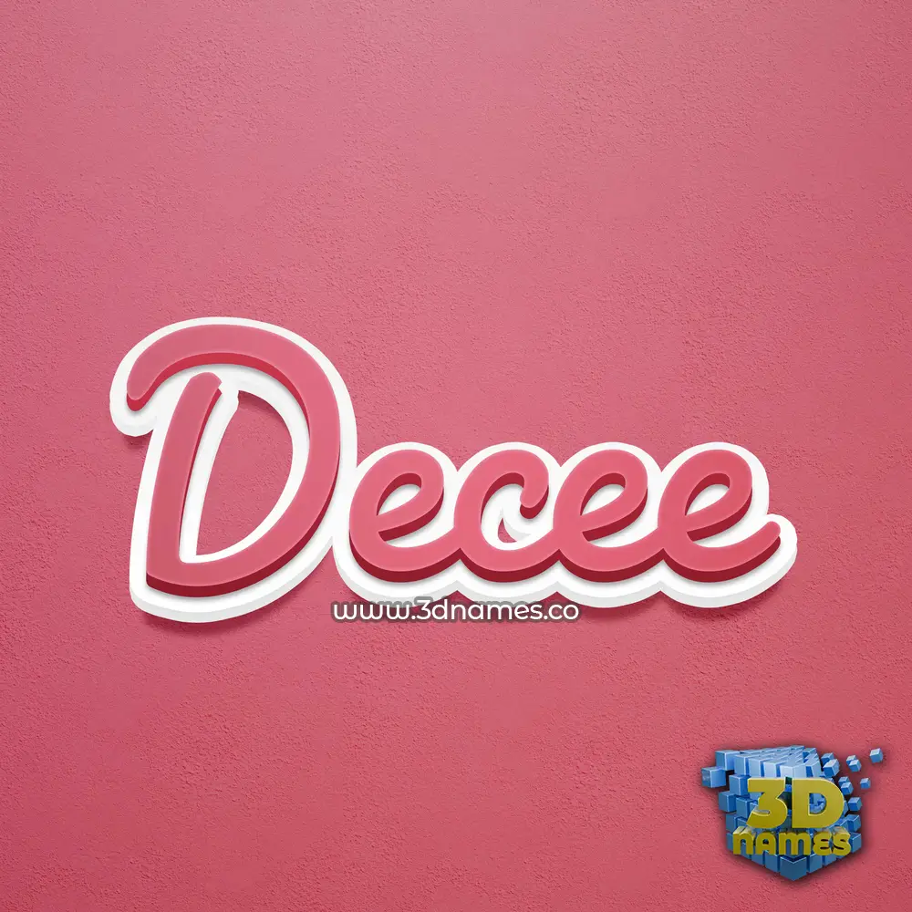 decee in Red Scribble style - 3D name wallpaper