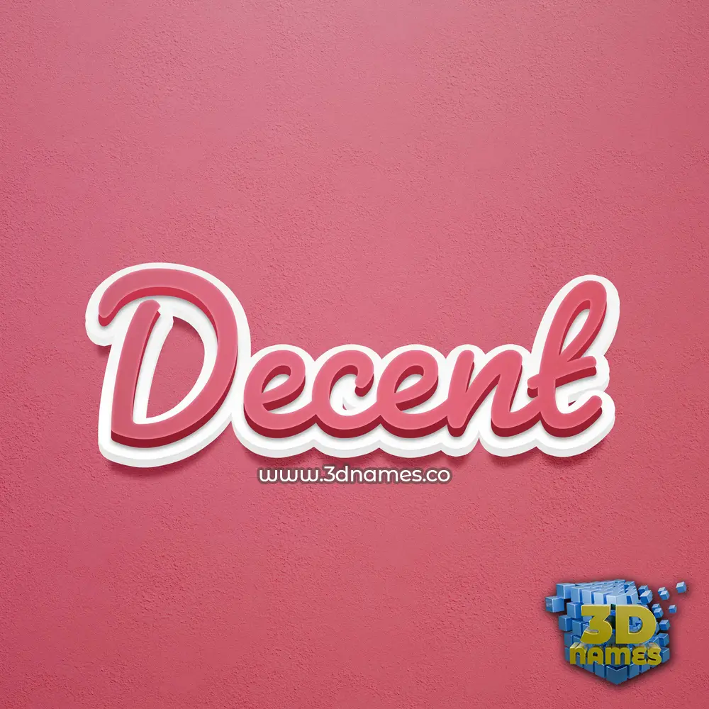 decent in Red Scribble style - 3D name wallpaper