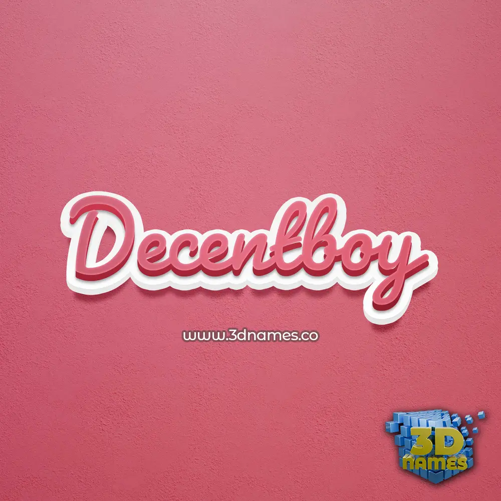 decentboy in Red Scribble style - 3D name wallpaper