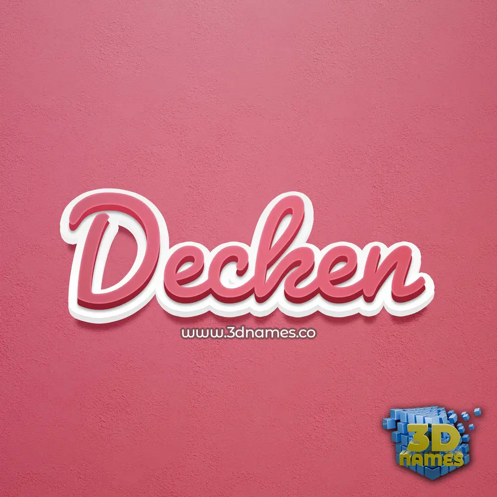 decken in Red Scribble style - 3D name wallpaper