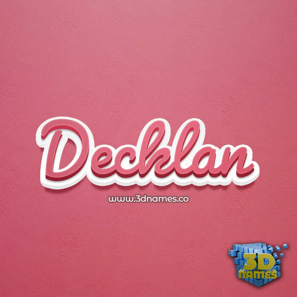 decklan in Red Scribble style - 3D name wallpaper