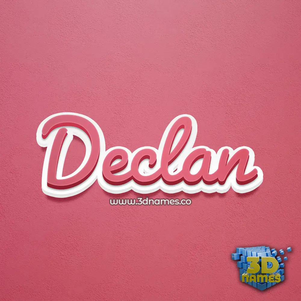 declan in Red Scribble style - 3D name wallpaper