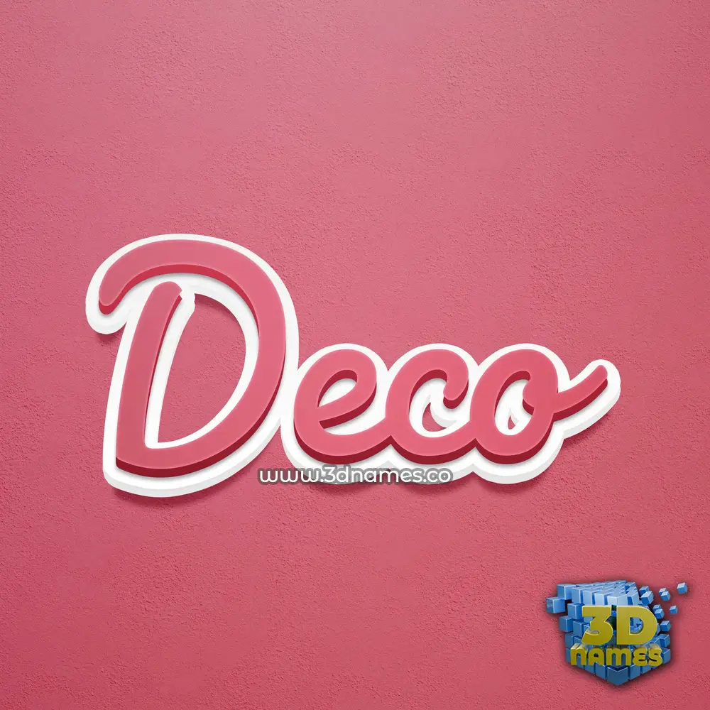 deco in Red Scribble style - 3D name wallpaper