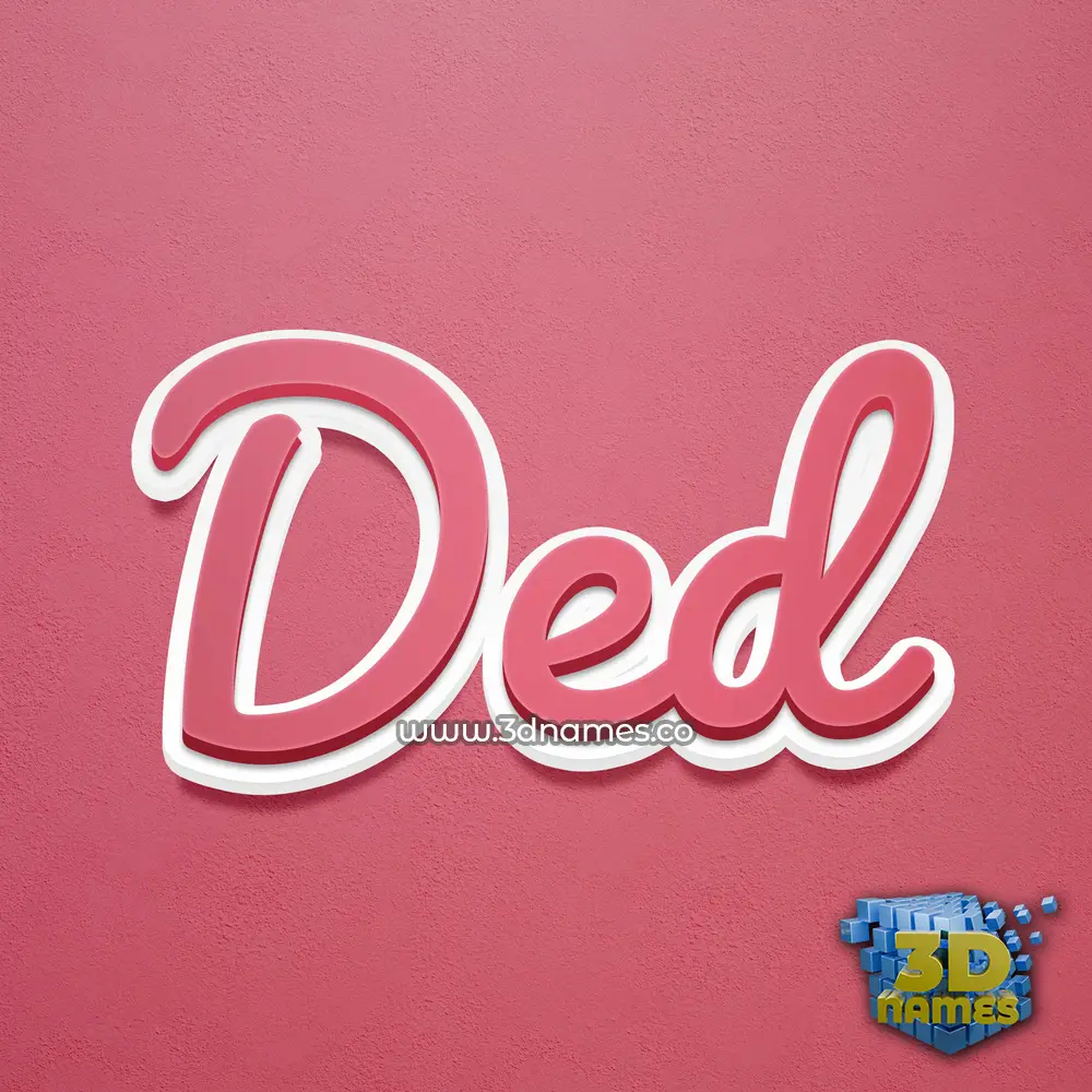 ded in Red Scribble style - 3D name wallpaper