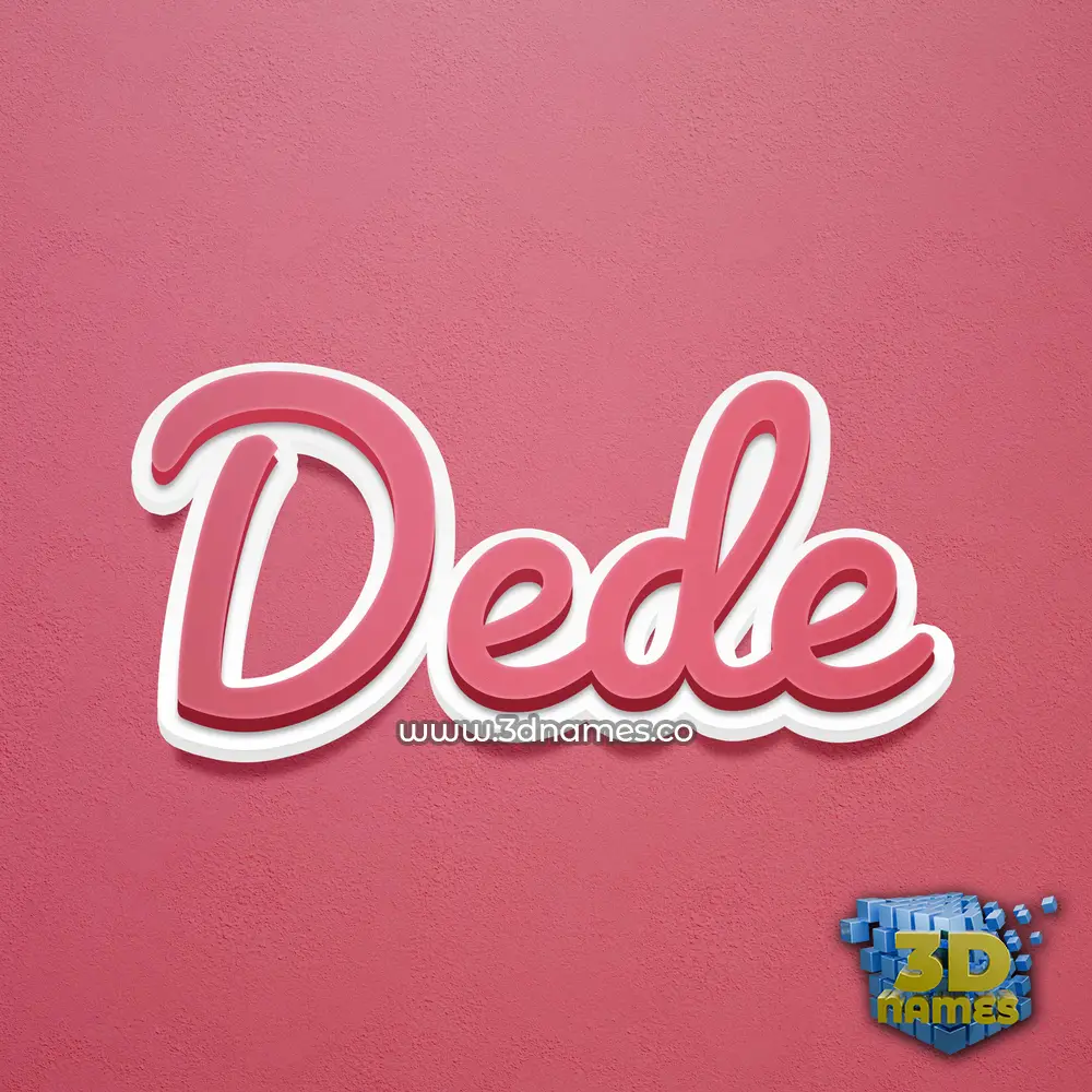 dede in Red Scribble style - 3D name wallpaper