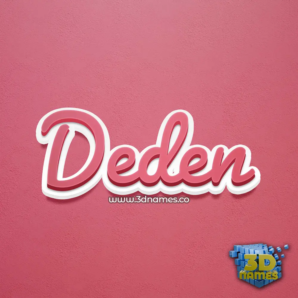 deden in Red Scribble style - 3D name wallpaper