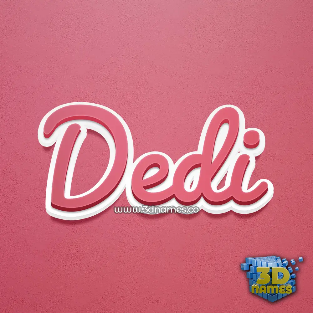 dedi in Red Scribble style - 3D name wallpaper