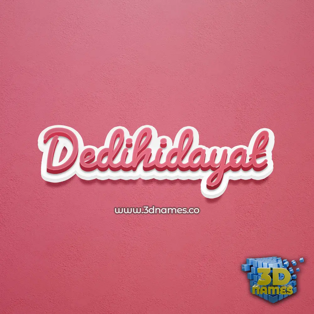dedihidayat in Red Scribble style - 3D name wallpaper