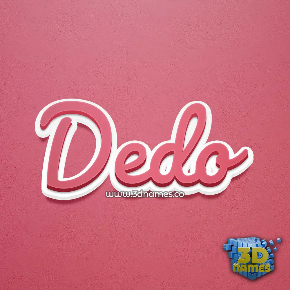 dedo in Red Scribble style - 3D name wallpaper