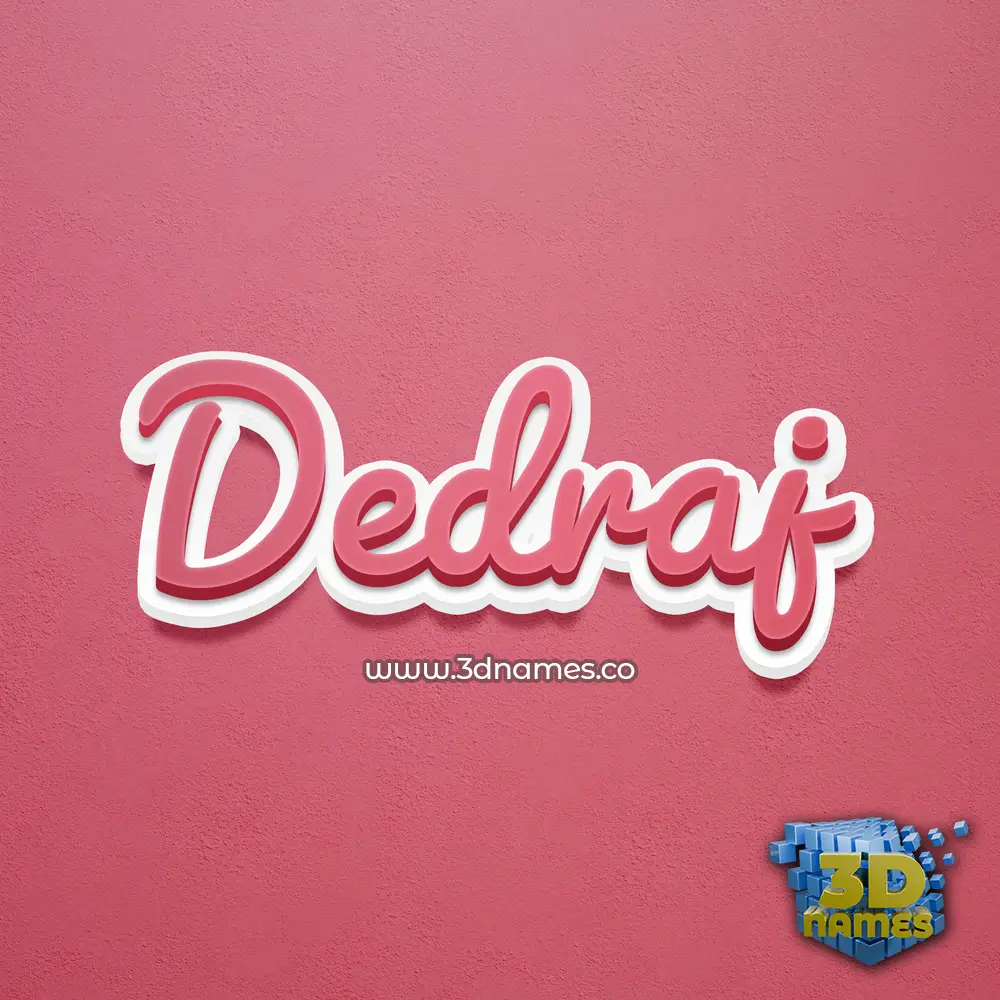 dedraj in Red Scribble style - 3D name wallpaper