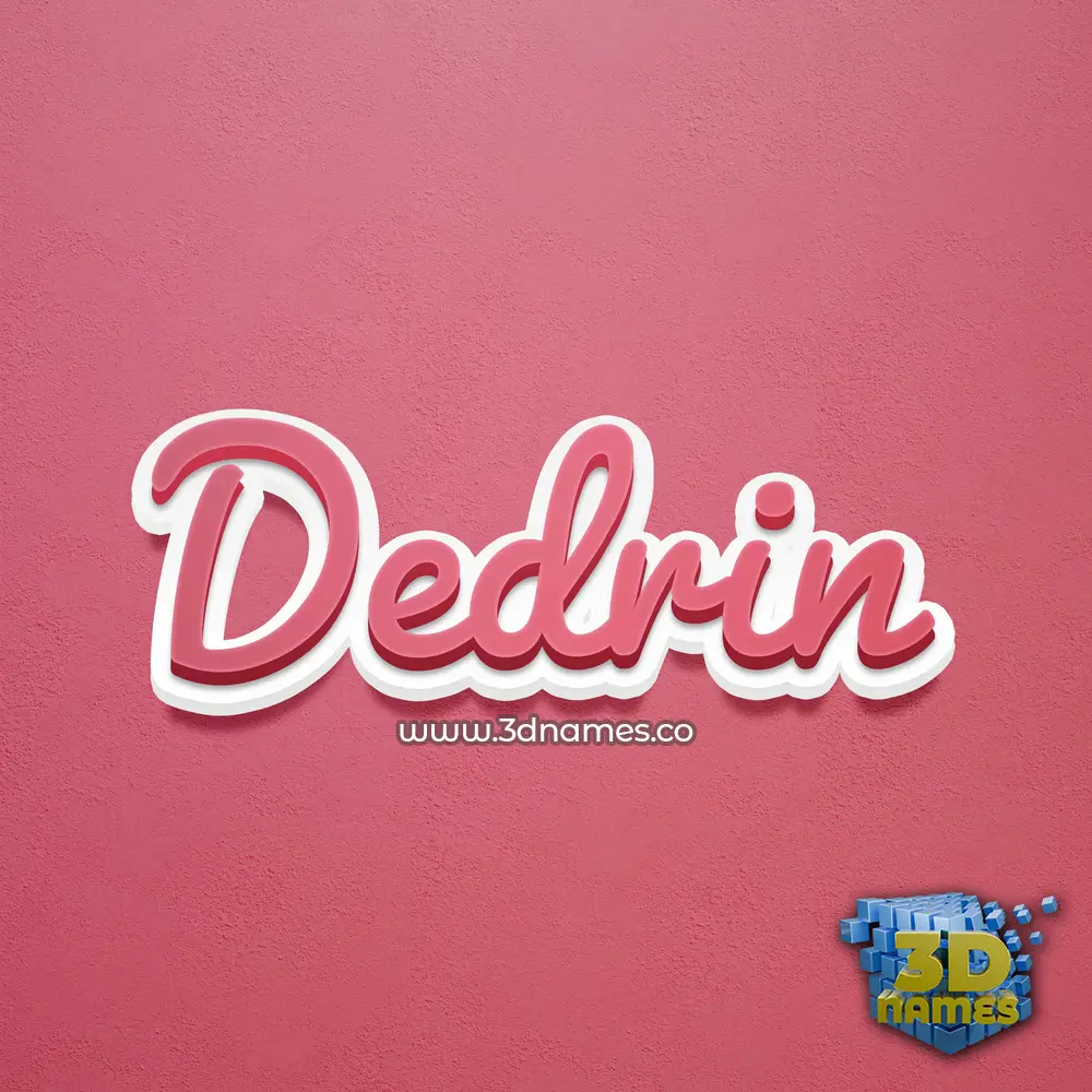 dedrin in Red Scribble style - 3D name wallpaper