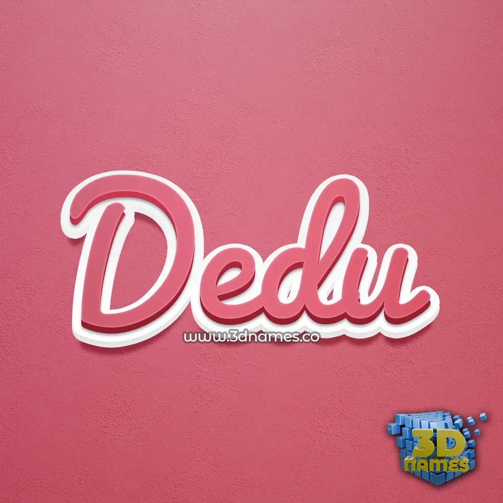 dedu in Red Scribble style - 3D name wallpaper