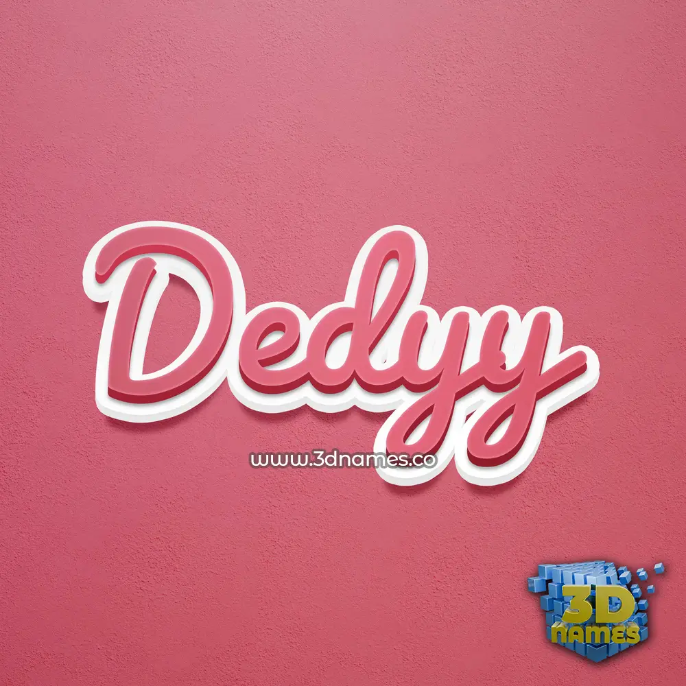 dedyy in Red Scribble style - 3D name wallpaper