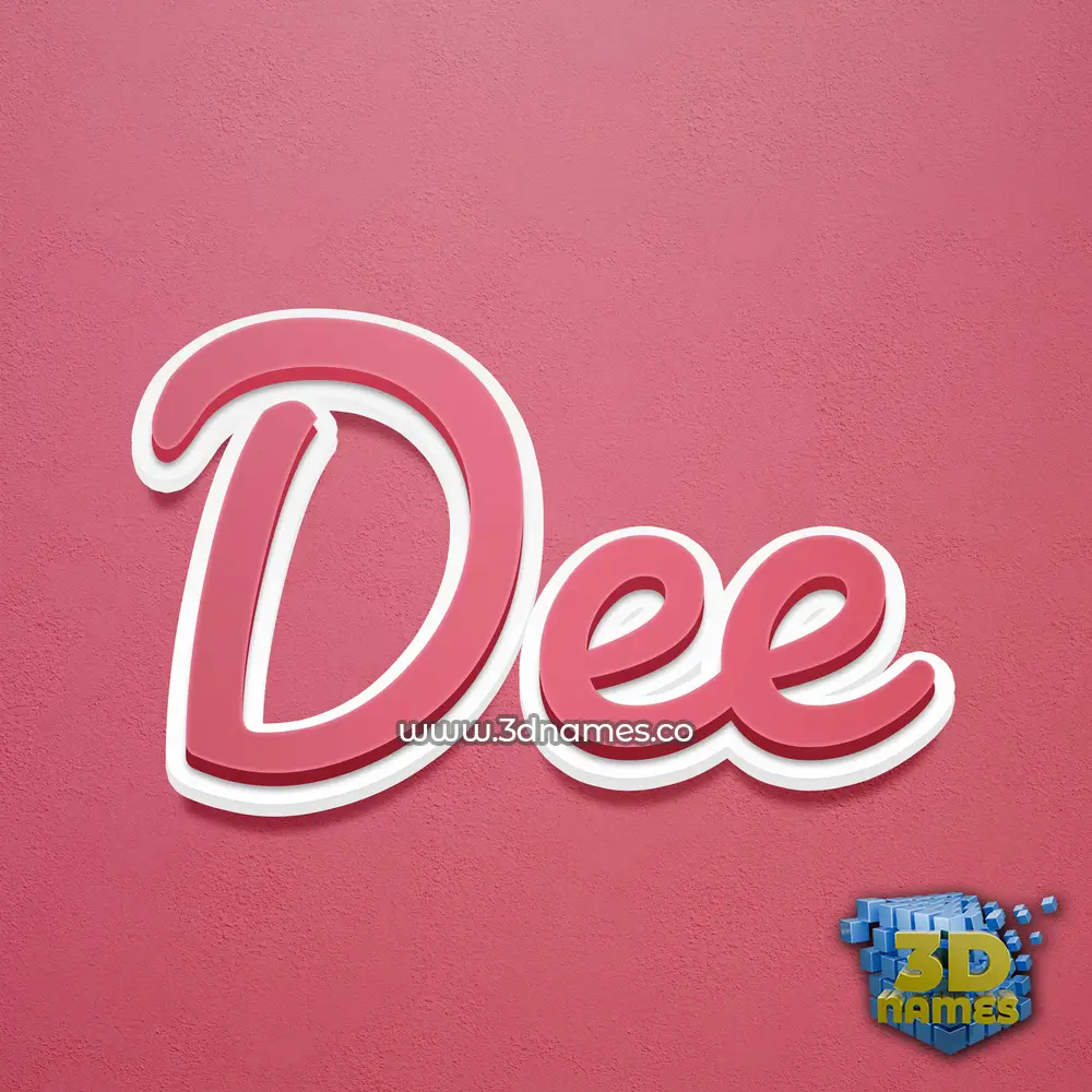 dee in Red Scribble style - 3D name wallpaper
