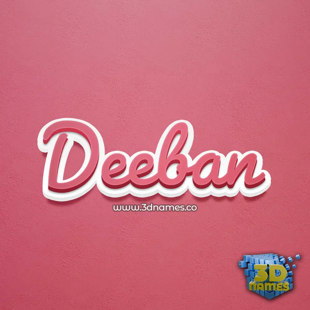 deeban in Red Scribble style - 3D name wallpaper