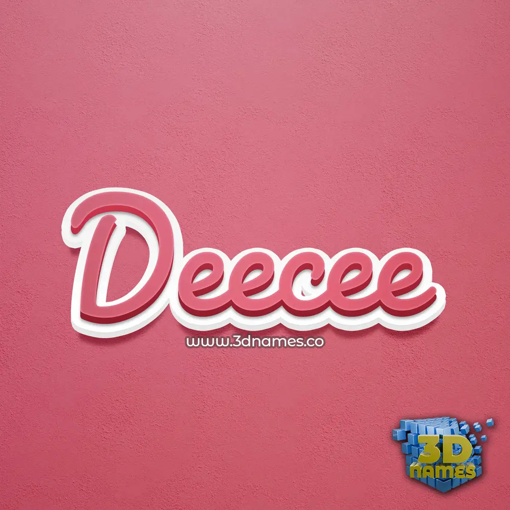 deecee in Red Scribble style - 3D name wallpaper