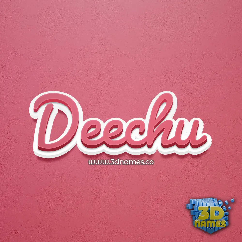 deechu in Red Scribble style - 3D name wallpaper