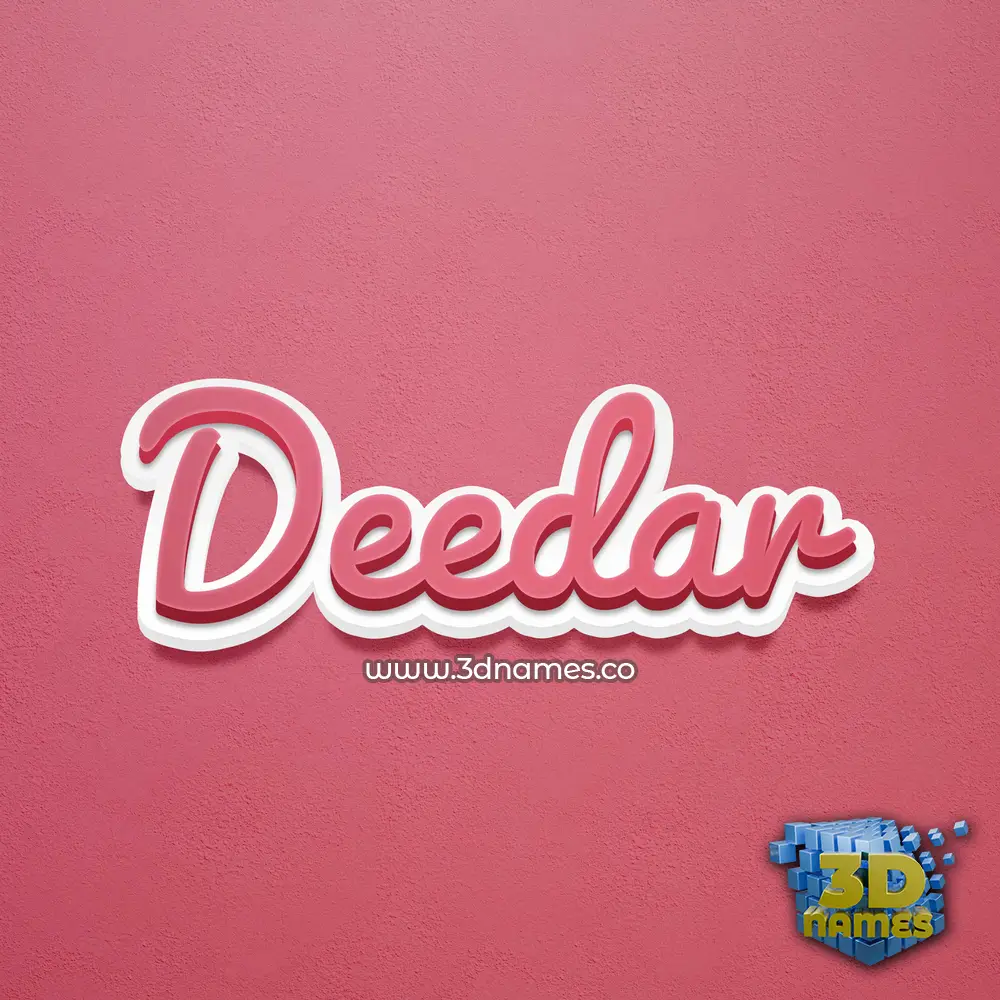 deedar in Red Scribble style - 3D name wallpaper