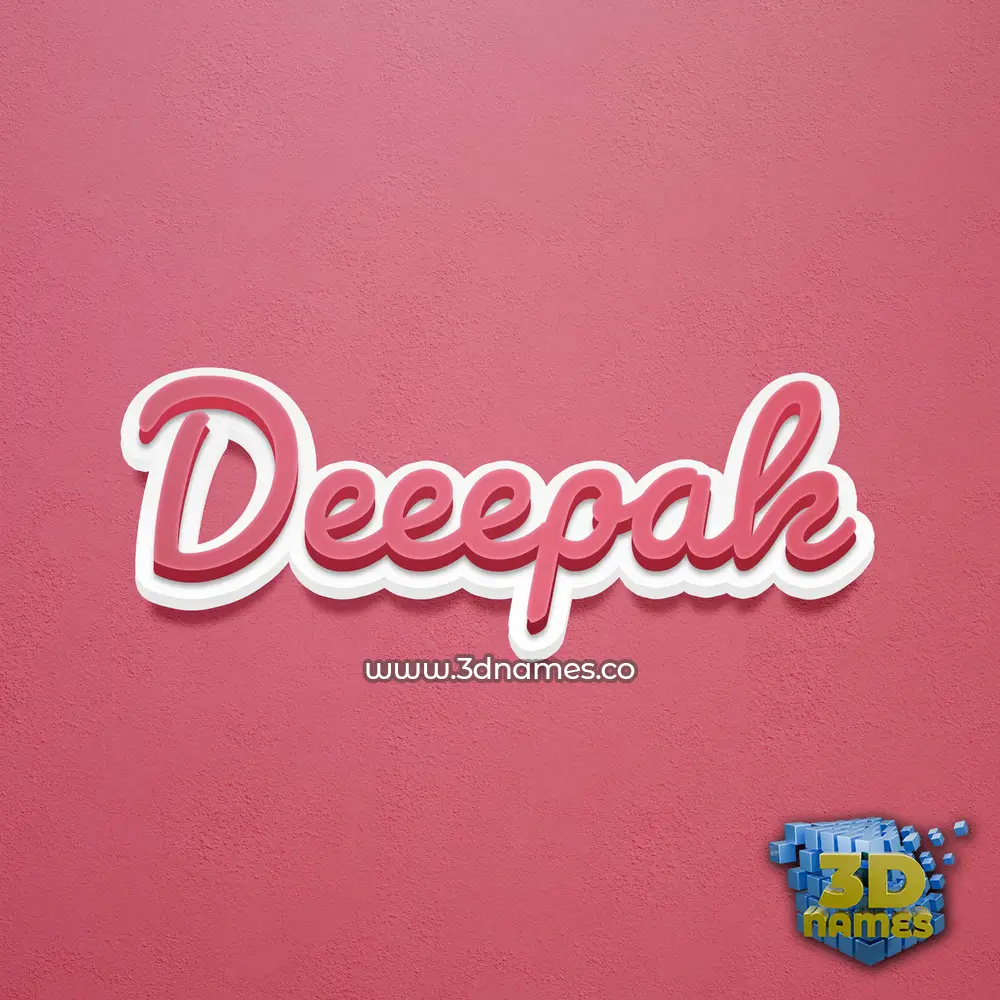 deeepak in Red Scribble style - 3D name wallpaper