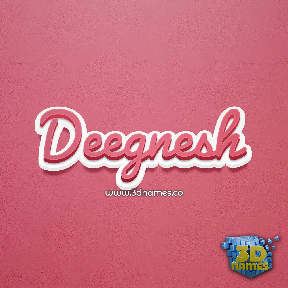deegnesh in Red Scribble style - 3D name wallpaper