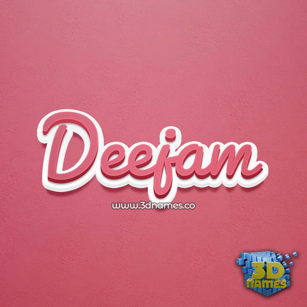 deejam in Red Scribble style - 3D name wallpaper