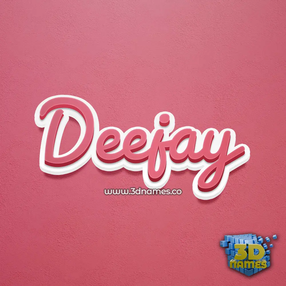 deejay in Red Scribble style - 3D name wallpaper
