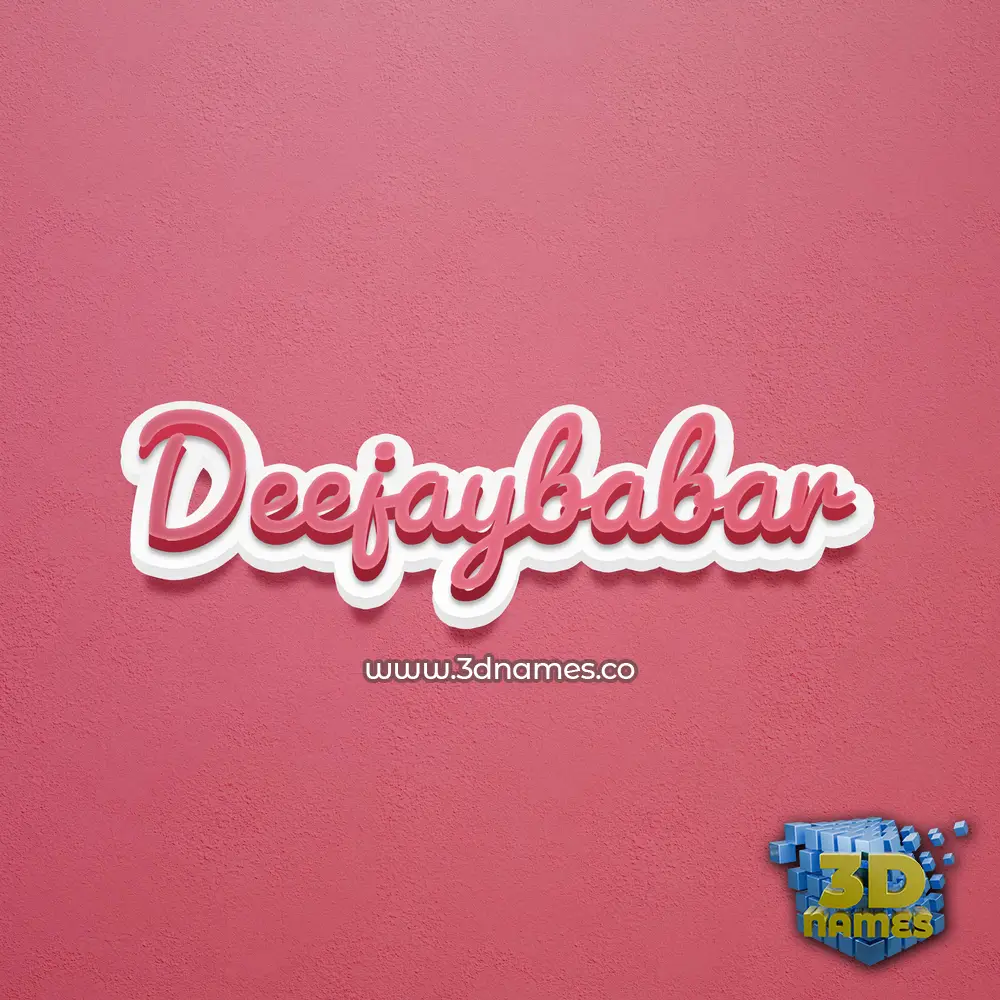 deejaybabar in Red Scribble style - 3D name wallpaper