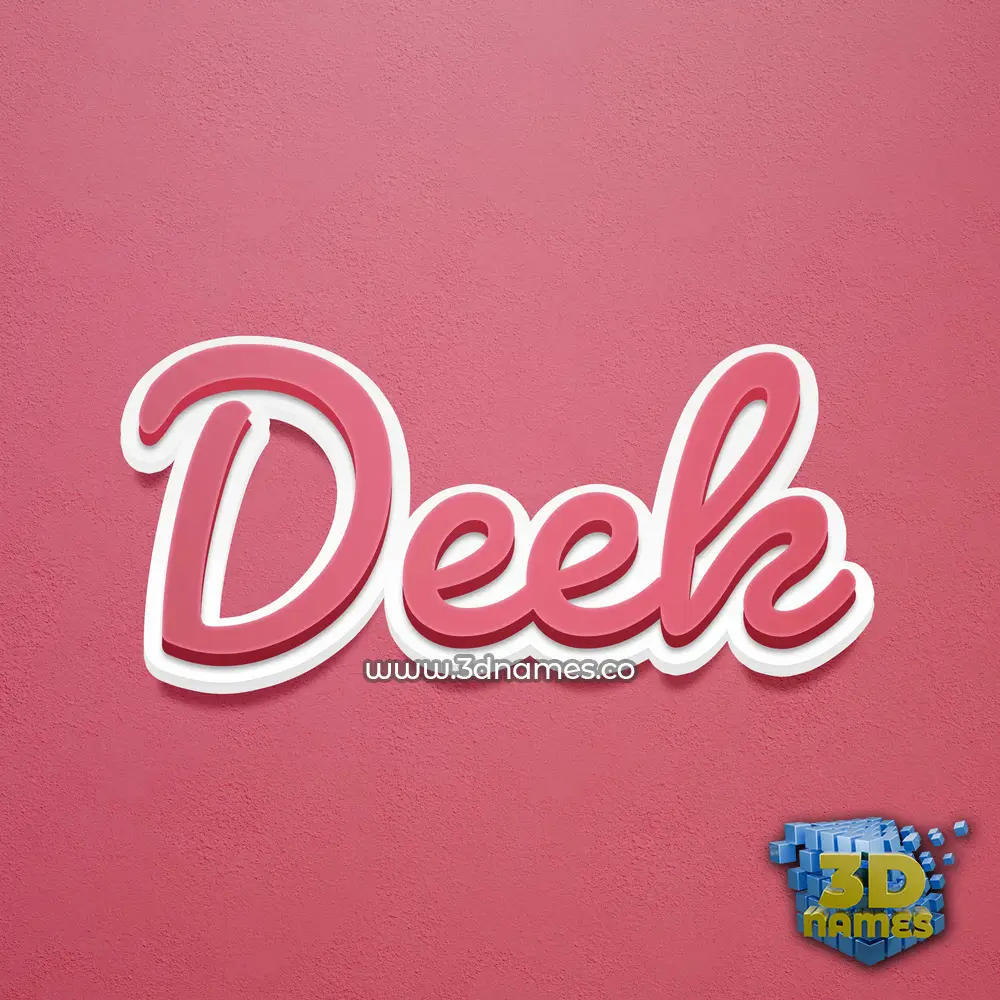 deek in Red Scribble style - 3D name wallpaper