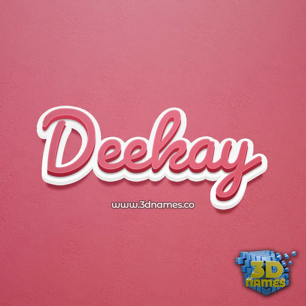 deekay in Red Scribble style - 3D name wallpaper