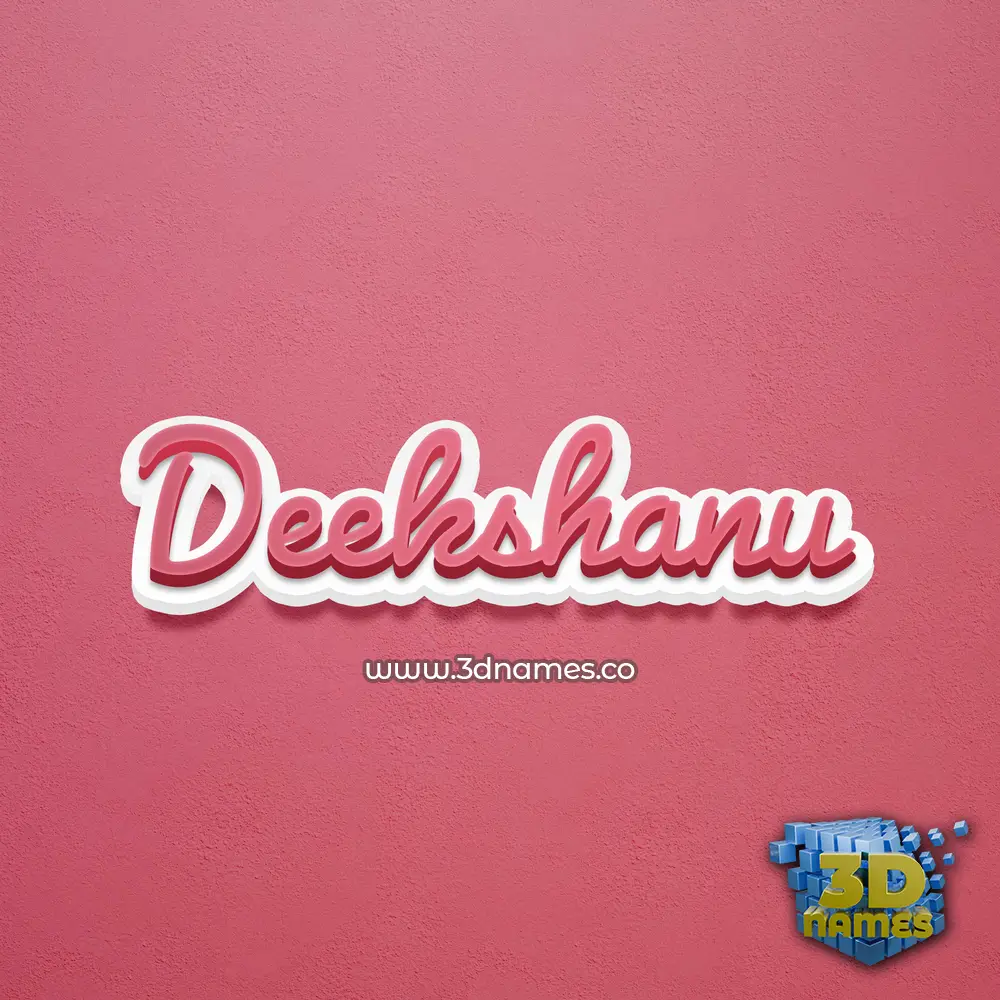 deekshanu in Red Scribble style - 3D name wallpaper
