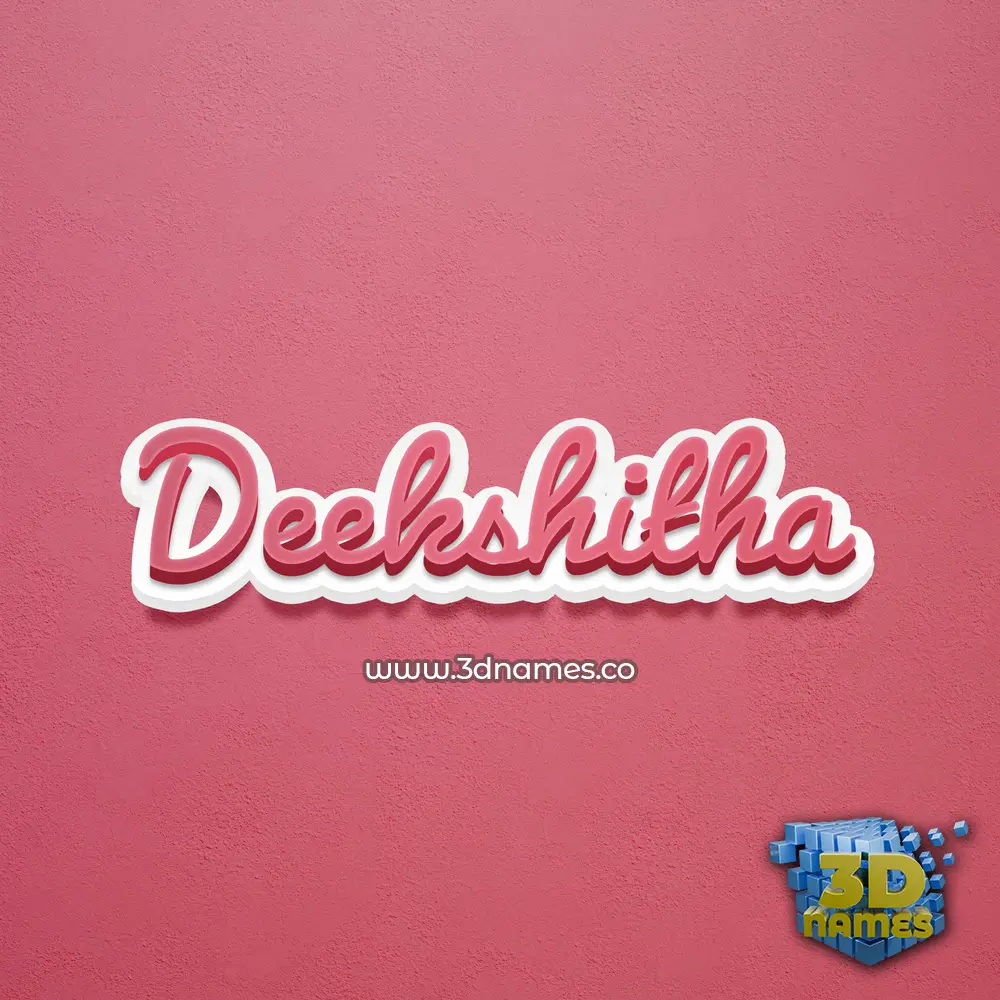 deekshitha in Red Scribble style - 3D name wallpaper