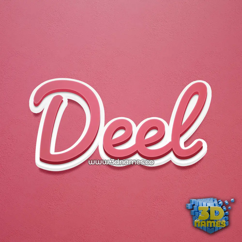 deel in Red Scribble style - 3D name wallpaper