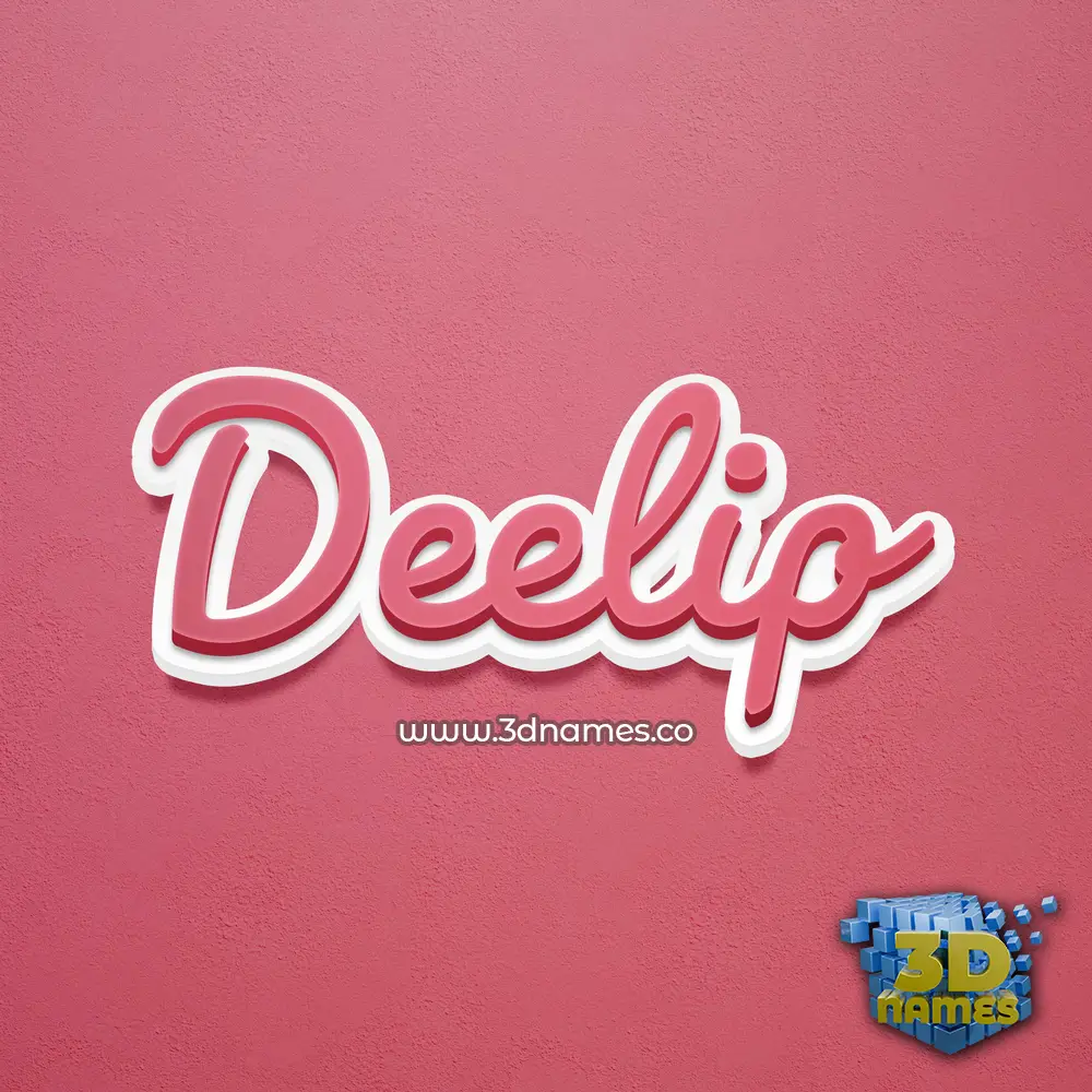 deelip in Red Scribble style - 3D name wallpaper