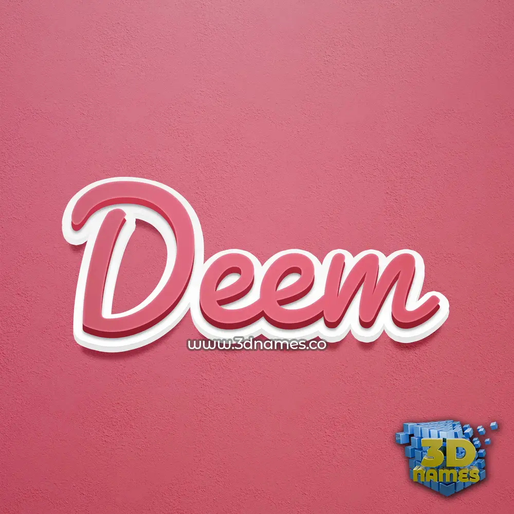 deem in Red Scribble style - 3D name wallpaper