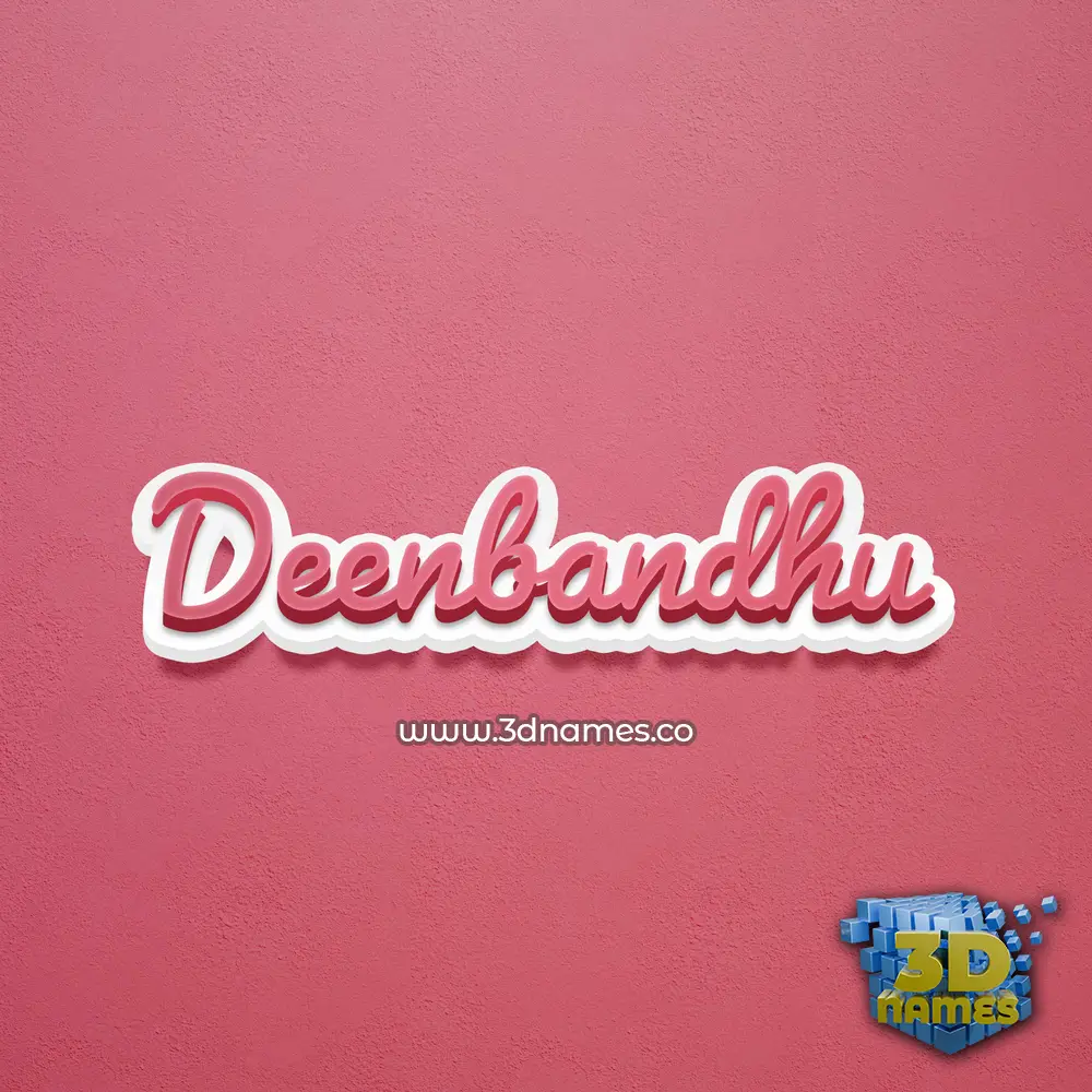 deenbandhu in Red Scribble style - 3D name wallpaper