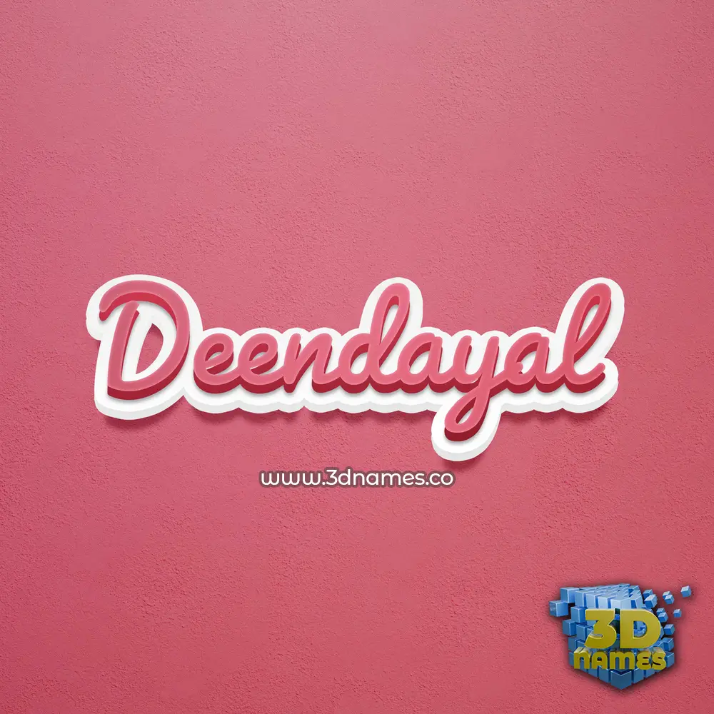 deendayal in Red Scribble style - 3D name wallpaper