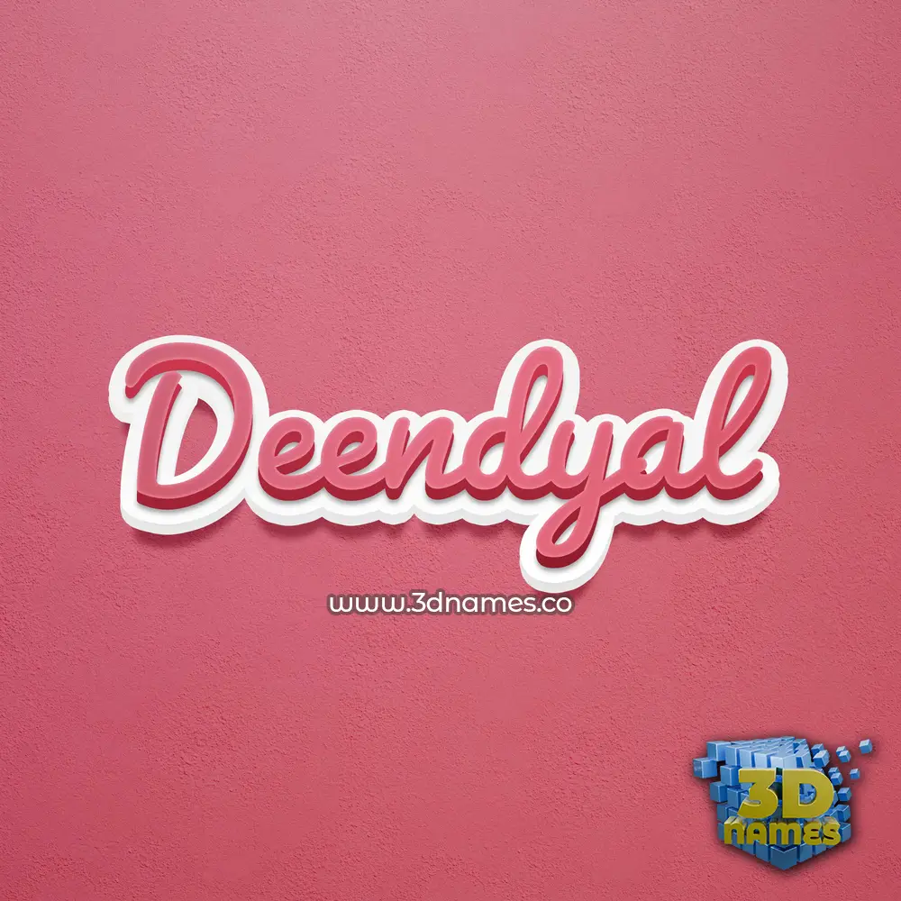 deendyal in Red Scribble style - 3D name wallpaper