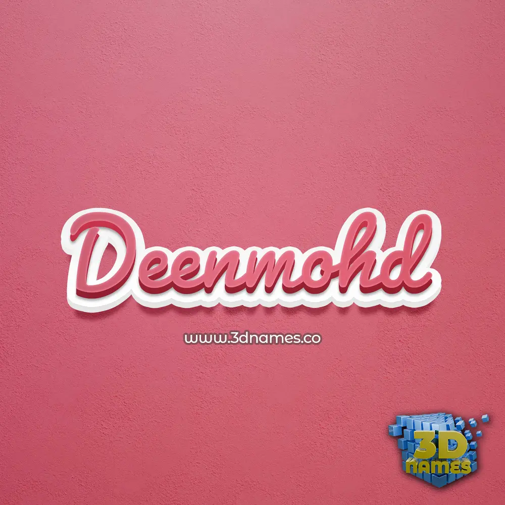 deenmohd in Red Scribble style - 3D name wallpaper