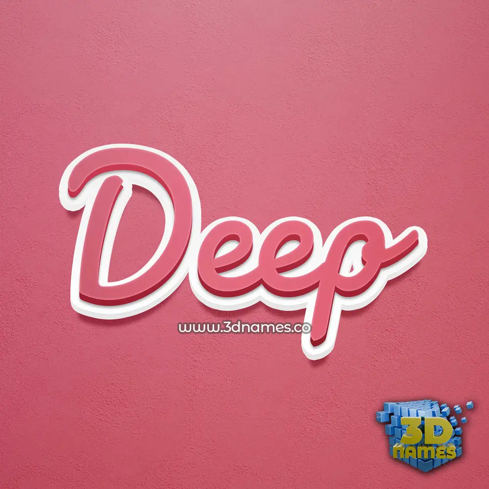 deep in Red Scribble style - 3D name wallpaper