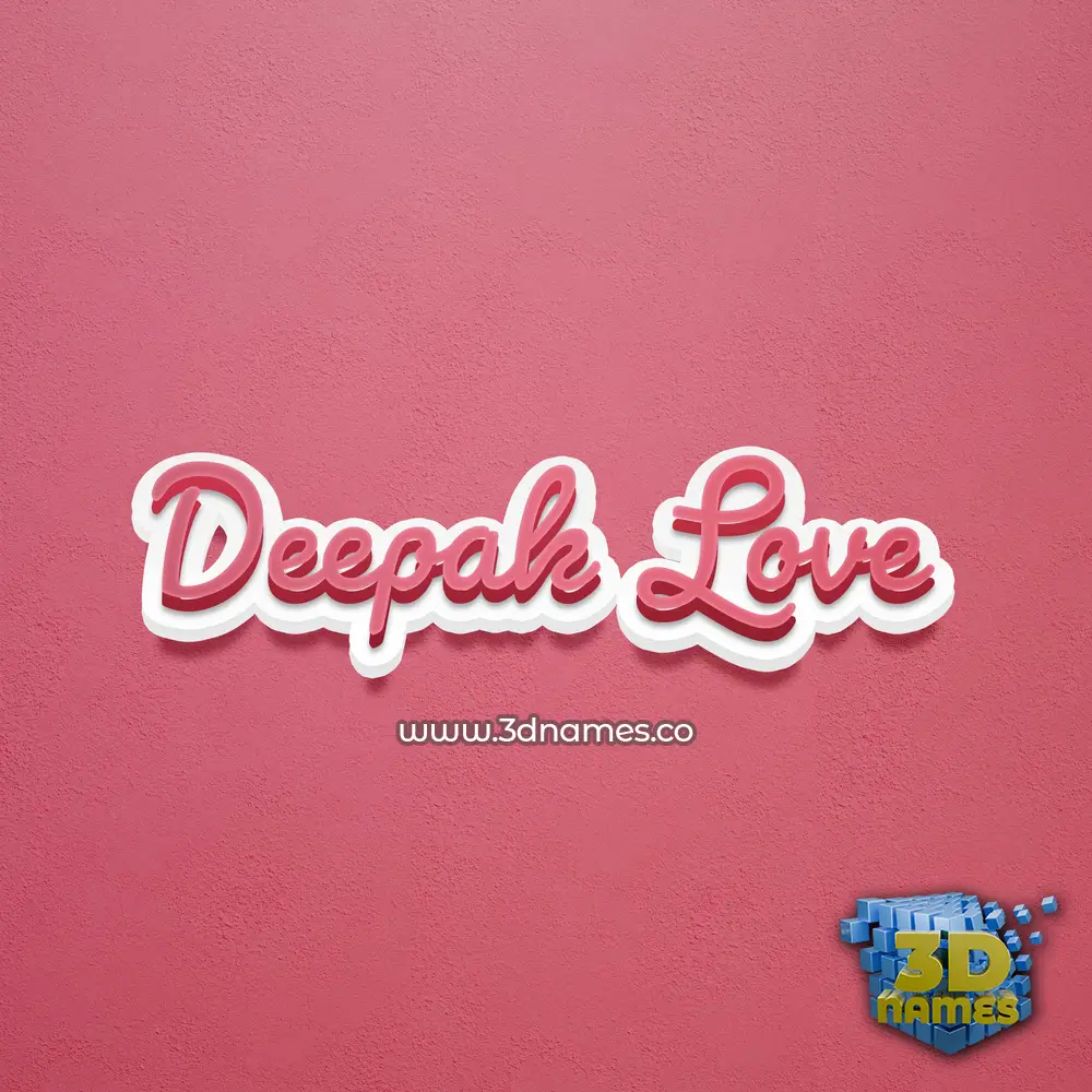 deepak love in Red Scribble style - 3D name wallpaper