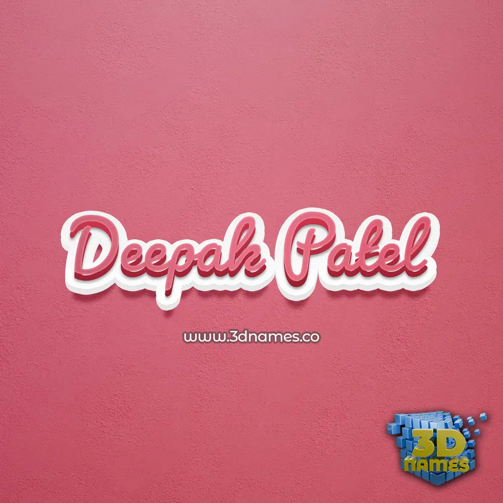 deepak patel in Red Scribble style - 3D name wallpaper